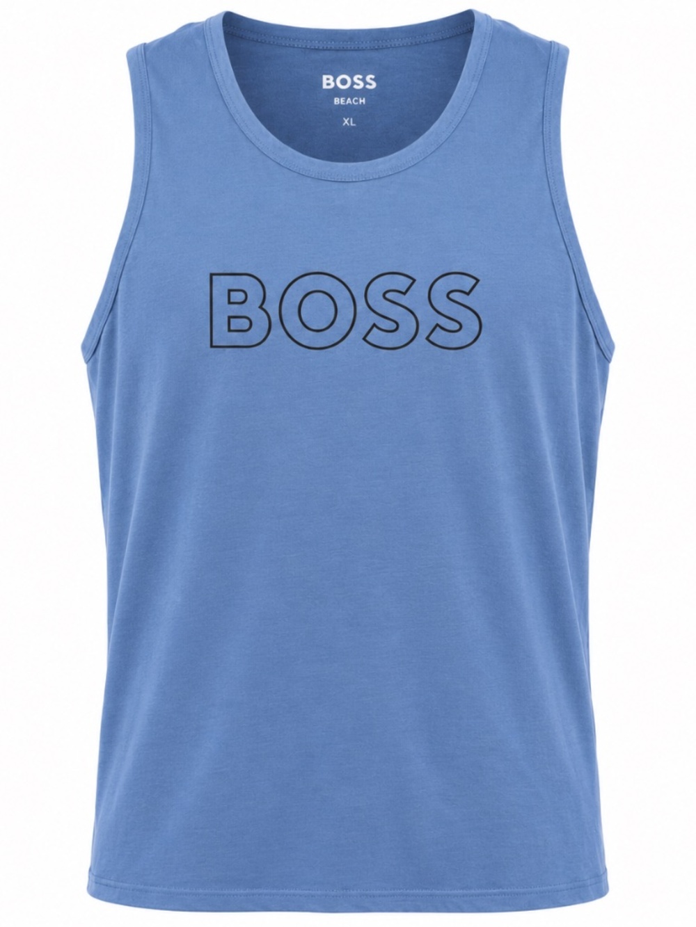 Hugo Boss Men's Beach Tank Top Regular Bright Blue Crewneck Tank Top US L EU XL